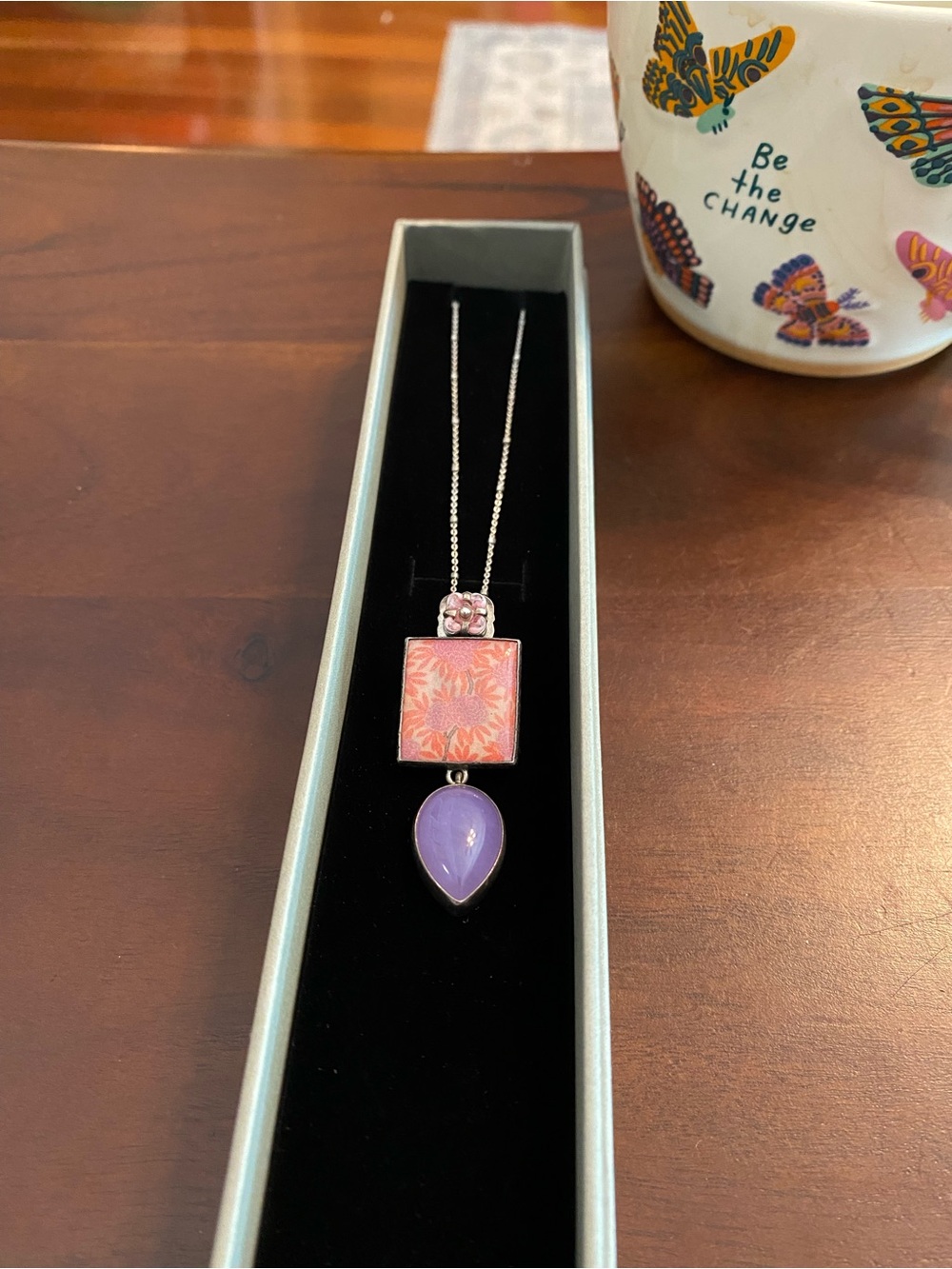 Amy Kahn Pink & Lavender Pendant in Sterling and gemstone